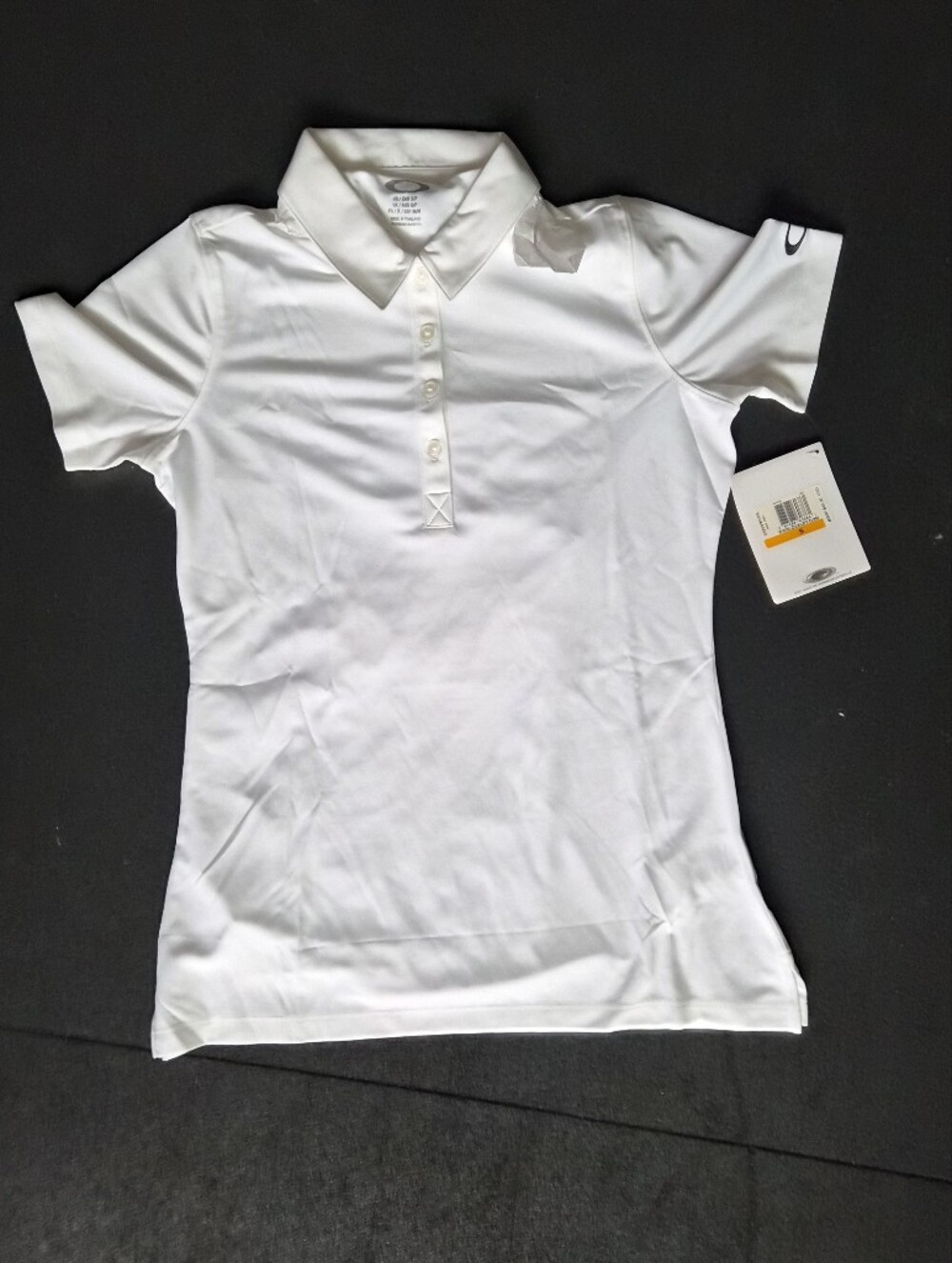 Oakley White Women's Short Sleeve Polo Golf Tee